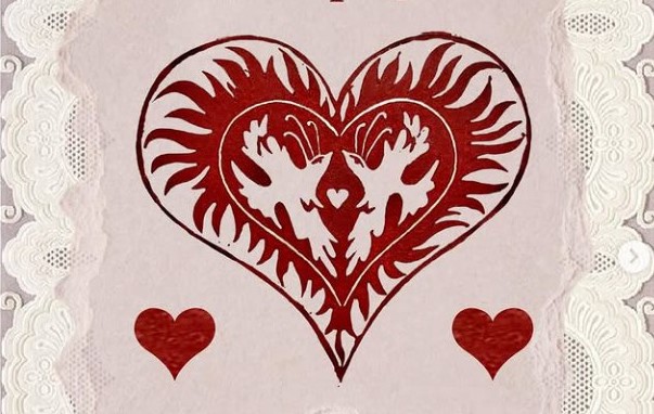 Валентинки в техніці ліногравюри